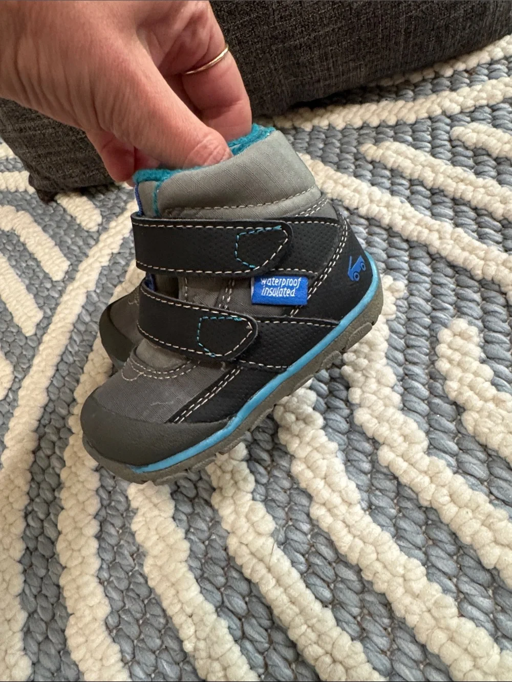 See Kai Run Atlas II Waterproof Insulated Winter Boots Toddler Size 4 Gray Blue